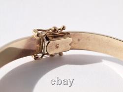 9ct yellow & white gold double band bangle hinged bracelet 9.30 grams