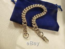 9k 9ct Gold Thick Rounded Curb Chain Bracelet. 8.2mm 21.7cm 15.67g