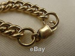 9k 9ct Gold Thick Rounded Curb Chain Bracelet. 8.2mm 21.7cm 15.67g