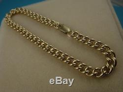 9k 9ct SOLID GOLD Curb Bracelet. Understated Charm. 5.4mm 19cm 14.88g