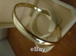 9k 9ct Solid Gold Bangle. Hollow, dented. 6.5mm 6.3cm 9.03g