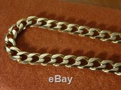 9k 9ct Solid Gold Diamond-Cut Curb Bracelet. 5.1mm, 21cm 10.91g