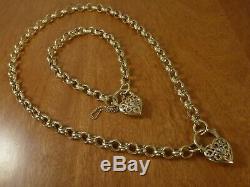 9k 9ct Solid Gold Engraved Belcher Necklace + Bracelet Set 8mm, 46cm 43.94g