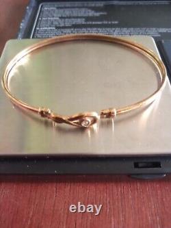 9k Hallmarked Gold Bangle With Diamond 4.41 Gram