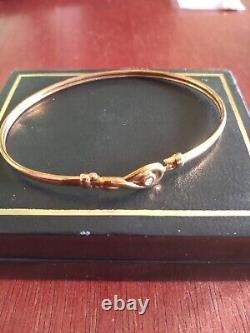 9k Hallmarked Gold Bangle With Diamond 4.41 Gram