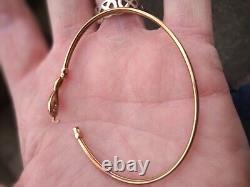 9k Hallmarked Gold Bangle With Diamond 4.41 Gram