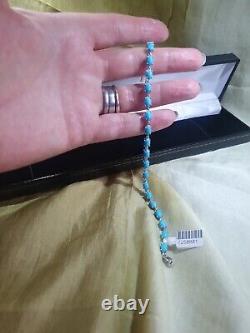AUTHENTIC, 9.21ct CERTIFIED sleepingbeauty Turquoise bracelet. SOLID9ct whitegold