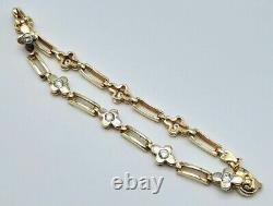 A 9k Yellow Gold And Cz Bracelet. 19cm. 8.7g Total Weight