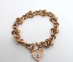A Fantastic Antique Edwardian C1904 9ct Gold Curb Link Ruby & Pearl Bracelet