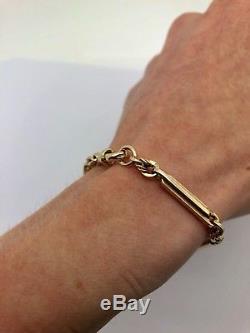 A Nice Heavy Antique Victorian 375 9ct Rose Gold Fancy Linked Chain Bracelet