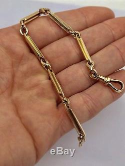 A Nice Heavy Antique Victorian 375 9ct Rose Gold Fancy Linked Chain Bracelet