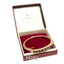 A Stunning Antique Garnet & Diamond 9ct Gold Bracelet/Bangle