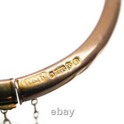 A Stunning Antique Garnet & Diamond 9ct Gold Bracelet/Bangle