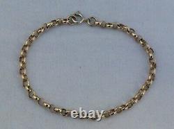 A VINTAGE SOLID 9ct GOLD ROLO LINK BRACELET IN VERY GOOD CONDITION