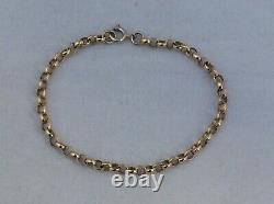 A VINTAGE SOLID 9ct GOLD ROLO LINK BRACELET IN VERY GOOD CONDITION