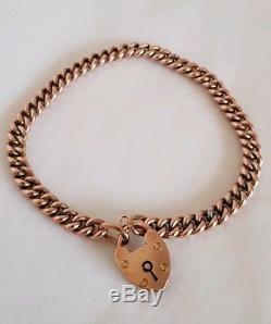 A Victorian 9ct solid Rose Gold Curb link bracelet. Circa 1890's