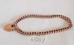 A Victorian 9ct solid Rose Gold Curb link bracelet. Circa 1890's