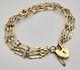 A Vintage 9k Yellow Gold Gate Bracelet With Heart Clasp. 8.5cm. 4.87g