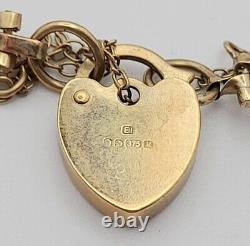 A Vintage 9K Yellow Gold Gate Bracelet with Heart Clasp. 8.5cm. 4.87g