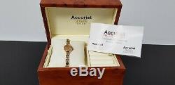 Accurist Gold 9ct Gold Ladies Bracelet Watch with Champagne Dial in Accurist Box