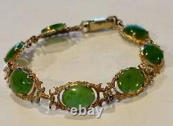 Amazing Vicorian 9ct gold Jade bracelet In Beautiful Condition. 12.4 gr