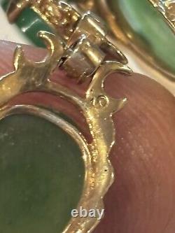 Amazing Vicorian 9ct gold Jade bracelet In Beautiful Condition. 12.4 gr