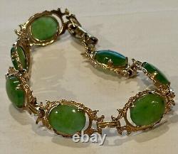 Amazing Vicorian 9ct gold Jade bracelet In Beautiful Condition. 12.4 gr