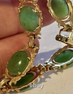 Amazing Vicorian 9ct gold Jade bracelet In Beautiful Condition. 12.4 gr