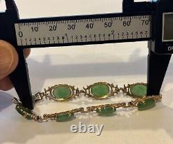 Amazing Vicorian 9ct gold Jade bracelet In Beautiful Condition. 12.4 gr