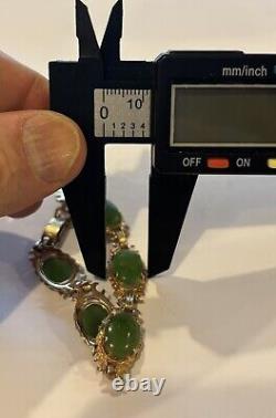 Amazing Vicorian 9ct gold Jade bracelet In Beautiful Condition. 12.4 gr