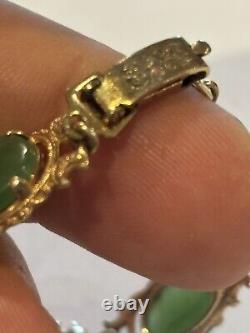 Amazing Vicorian 9ct gold Jade bracelet In Beautiful Condition. 12.4 gr