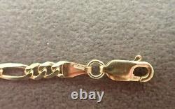 Anklet 9ct Gold BRACELET 10 3.7 grams Fully Hallmarked Solid 9ct Gold Figaro