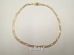 Anklet 9ct Gold BRACELET 10 3.7 grams Fully Hallmarked Solid 9ct Gold Figaro