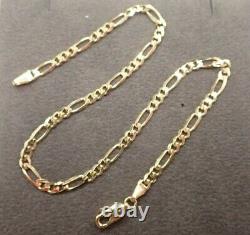 Anklet 9ct Gold BRACELET 10 3.7 grams Fully Hallmarked Solid 9ct Gold Figaro