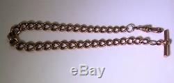 Antique 15g Graduated Albert Chain 9ct Rose Gold 8 Bracelet Albertina T Bar