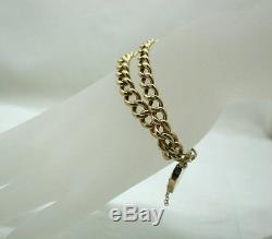 Antique 18ct Gold Double Row Albert Bracelet With 9ct Heart Padlock