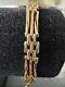Antique 9ct Textured Gold Shaped Gate Bracelet Heart Clasp 6.5gr 18cm