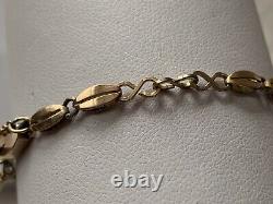 Antique 9ct Gold Amethyst White Sapphire Ladies Bracelet