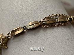 Antique 9ct Gold Amethyst White Sapphire Ladies Bracelet