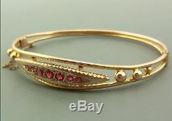 Antique 9ct Gold Bracelet / Bangle, Sapphires, Diamonds Chester 1911