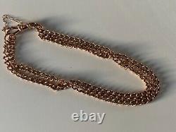 Antique 9ct Gold Bracelet Made From Albert Pocket Watch Chain Dog Clip Fastener