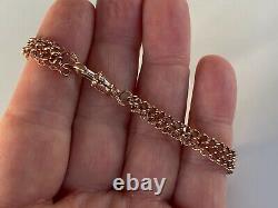 Antique 9ct Gold Bracelet Made From Albert Pocket Watch Chain Dog Clip Fastener