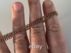 Antique 9ct Gold Bracelet Made From Albert Pocket Watch Chain Dog Clip Fastener