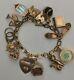 Antique 9ct Gold Charms Gate Padlock Bracelet
