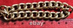 Antique 9ct Gold Curb Bracelet with Heart Padlock & Safety Chain 20.5 Grams