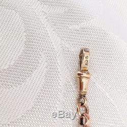 Antique 9ct ROSE GOLD Bracelet Albert Unusual 9K Fancy Links 9 Inches 11.1g