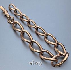 Antique 9ct Rose Gold Albert Chain Bracelet with Dog clip 7.5inch 18 grams