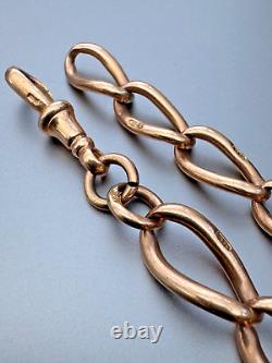 Antique 9ct Rose Gold Albert Chain Bracelet with Dog clip 7.5inch 18 grams