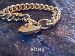 Antique 9ct Rose Gold Curb Chain Bracelet