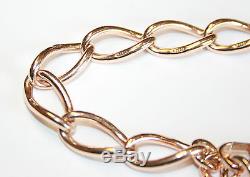 Antique 9ct Rose Gold Large Open Curb Linked Bracelet 32.6G 8.5